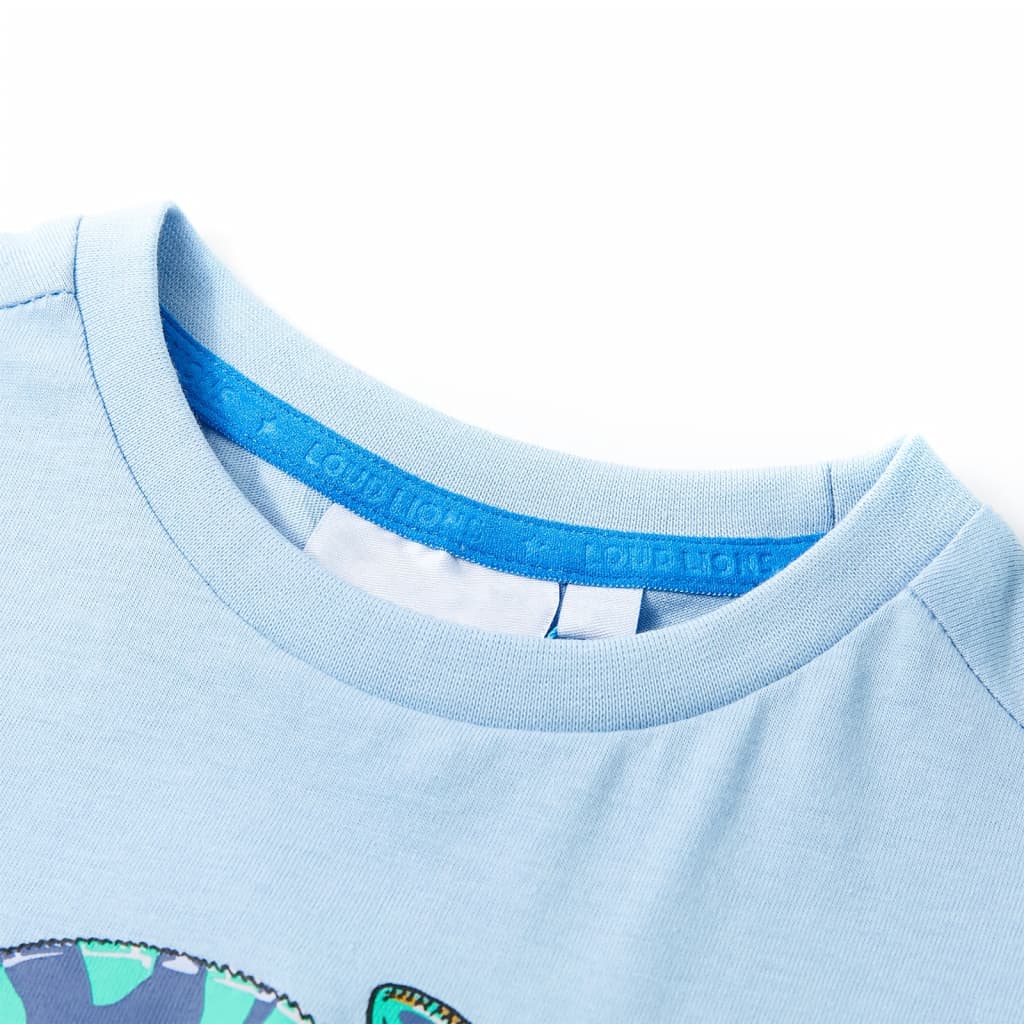 Camiseta infantil de manga corta azul claro 104