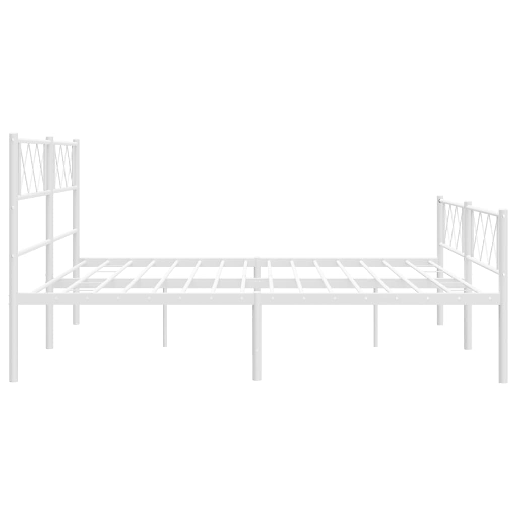 vidaXL Estructura cama sin colchón con estribo metal blanco 193x203 cm