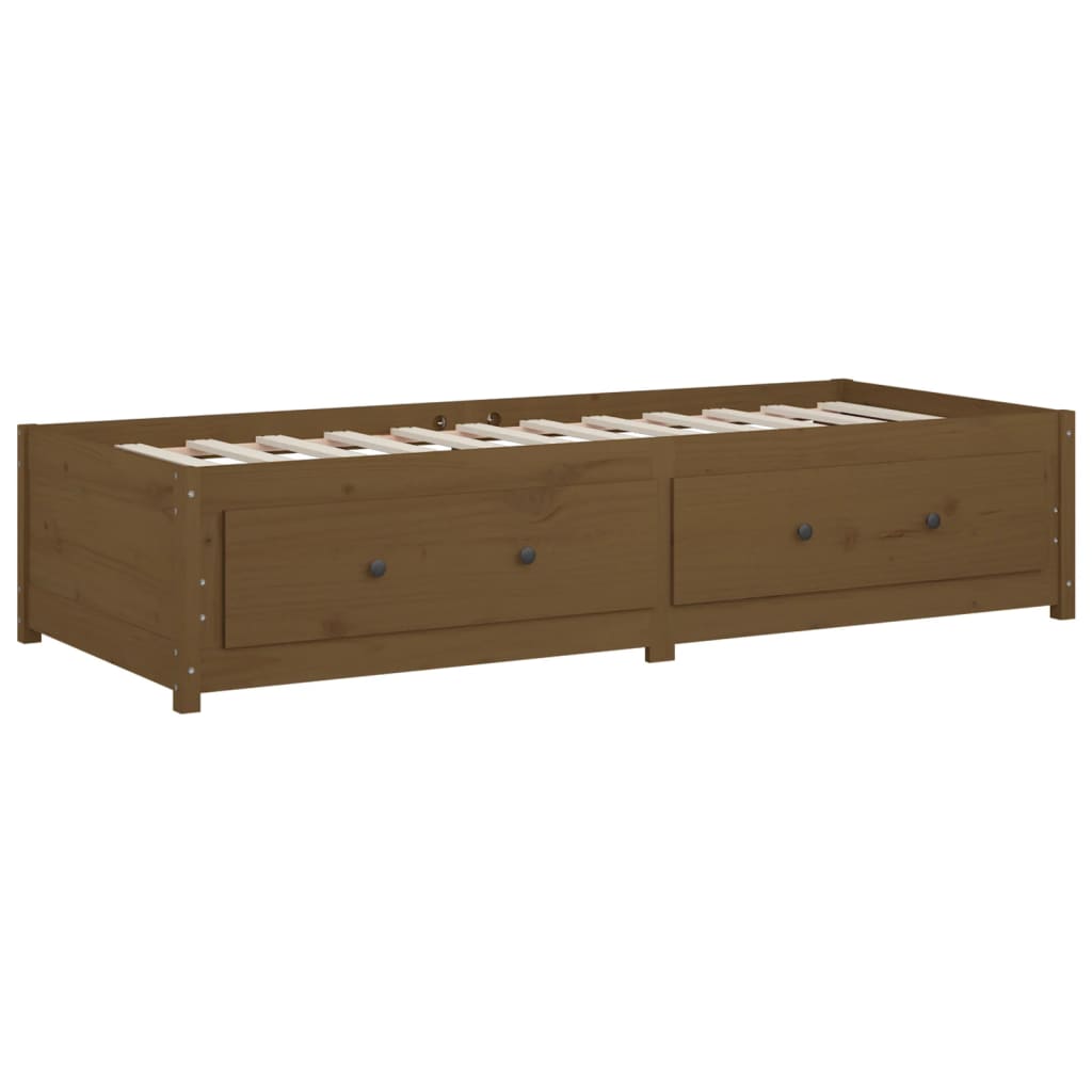 vidaXL Sofá cama madera maciza de pino marrón miel 90x200 cm