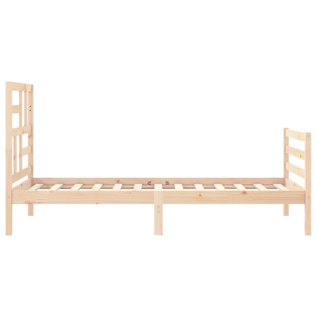 vidaXL Estructura de cama con cabecero madera maciza 90x200 cm