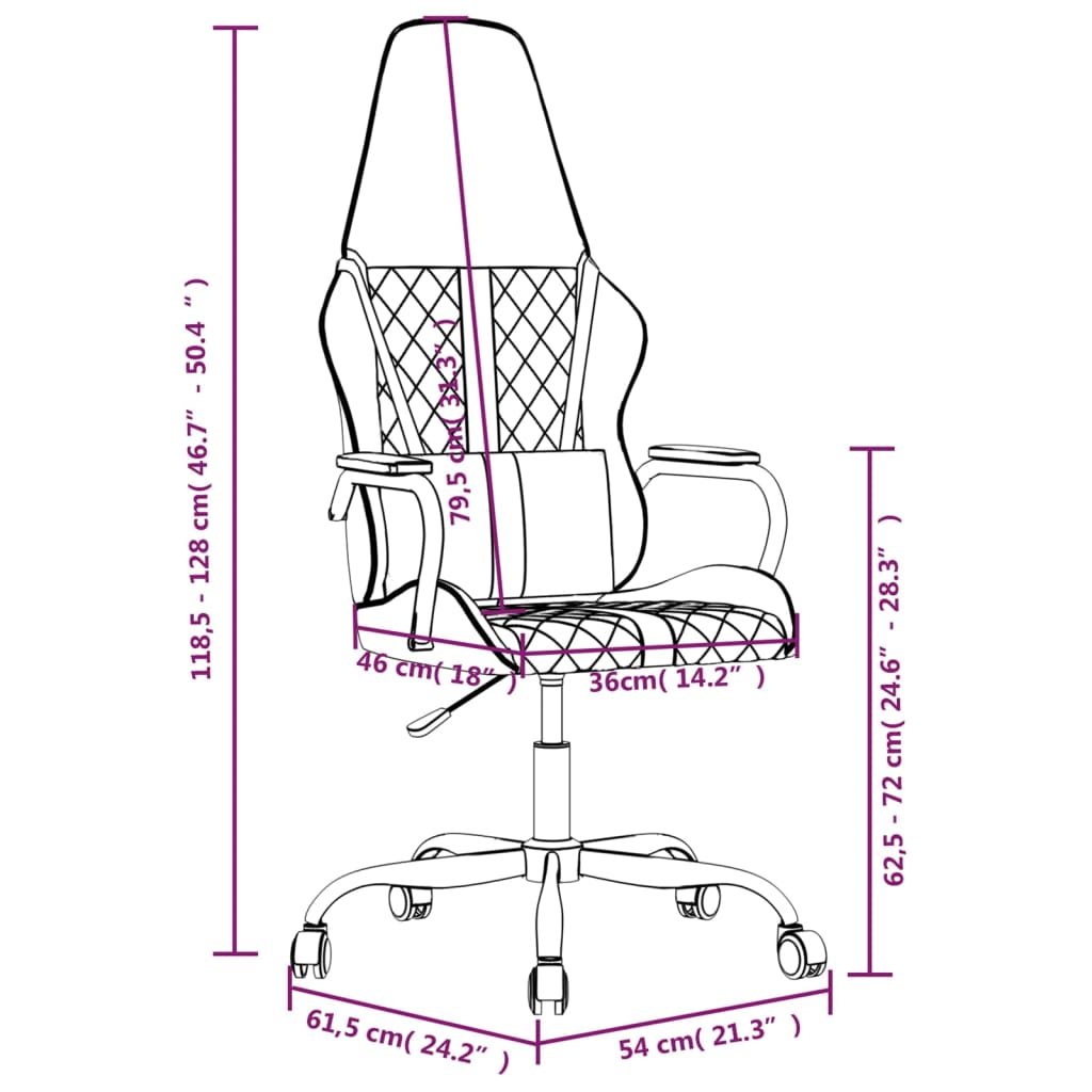 vidaXL Silla gaming cuero sintético negro y azul