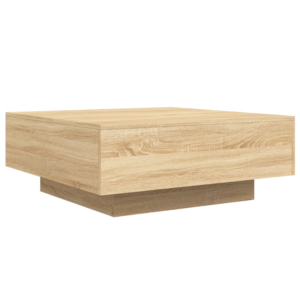 vidaXL Mesa de centro madera de ingeniería roble Sonoma 80x80x31 cm