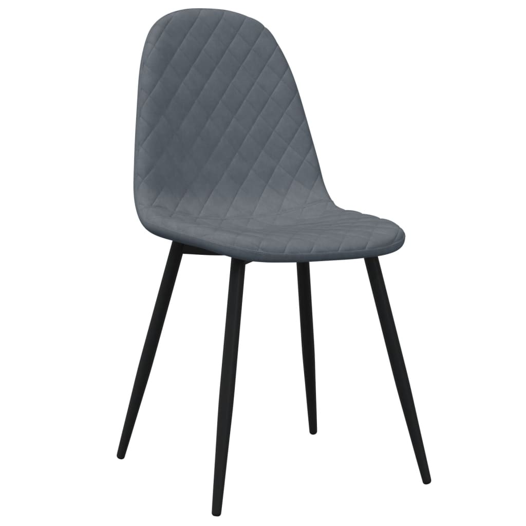 vidaXL Sillas de comedor 4 unidades terciopelo gris oscuro