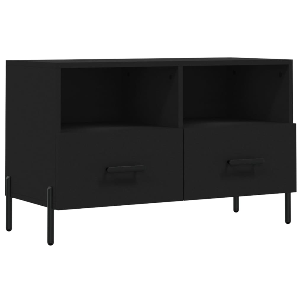 vidaXL Mueble para TV madera contrachapada negro 80x36x50 cm