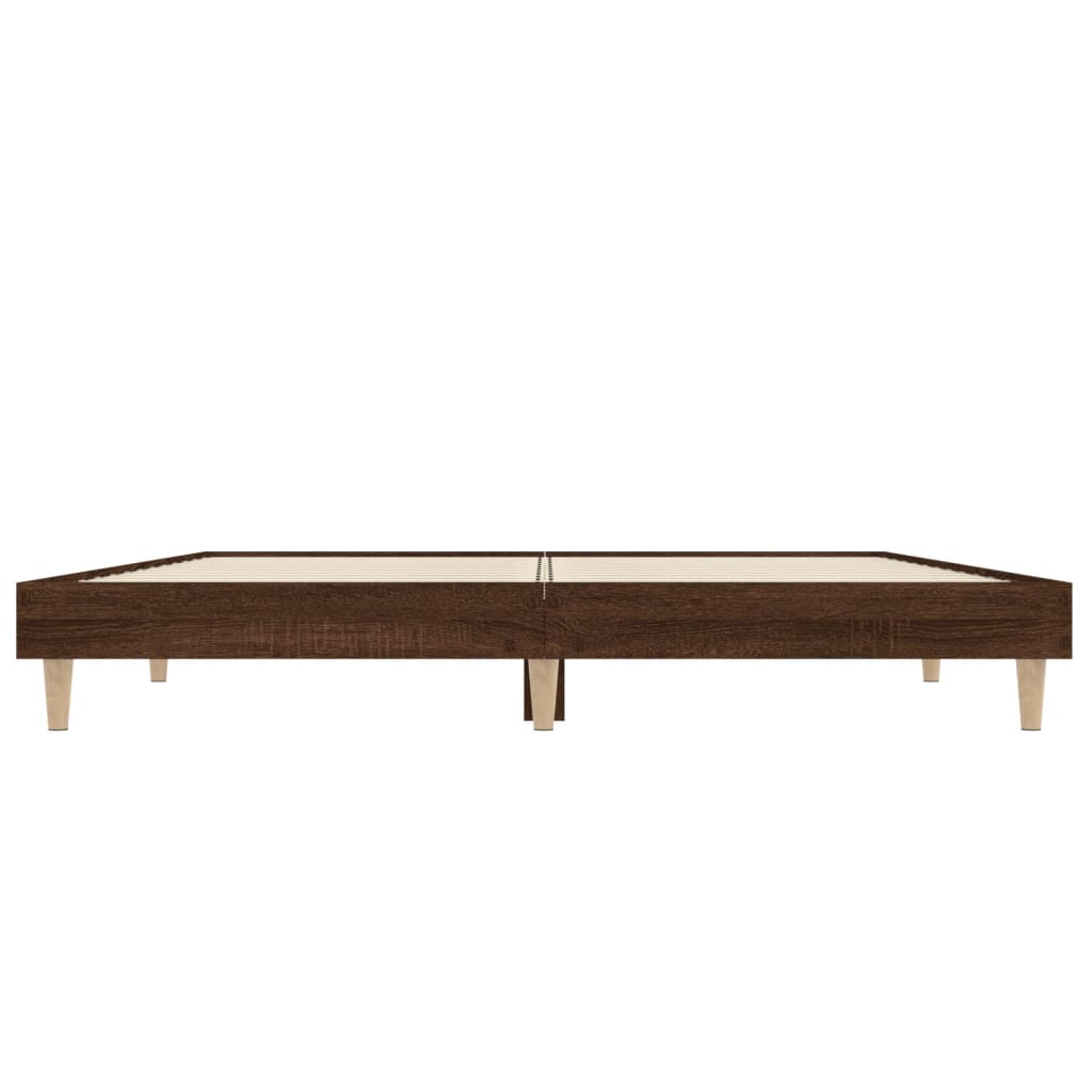 vidaXL Estructura de cama madera de ingeniería marrón roble 120x190 cm