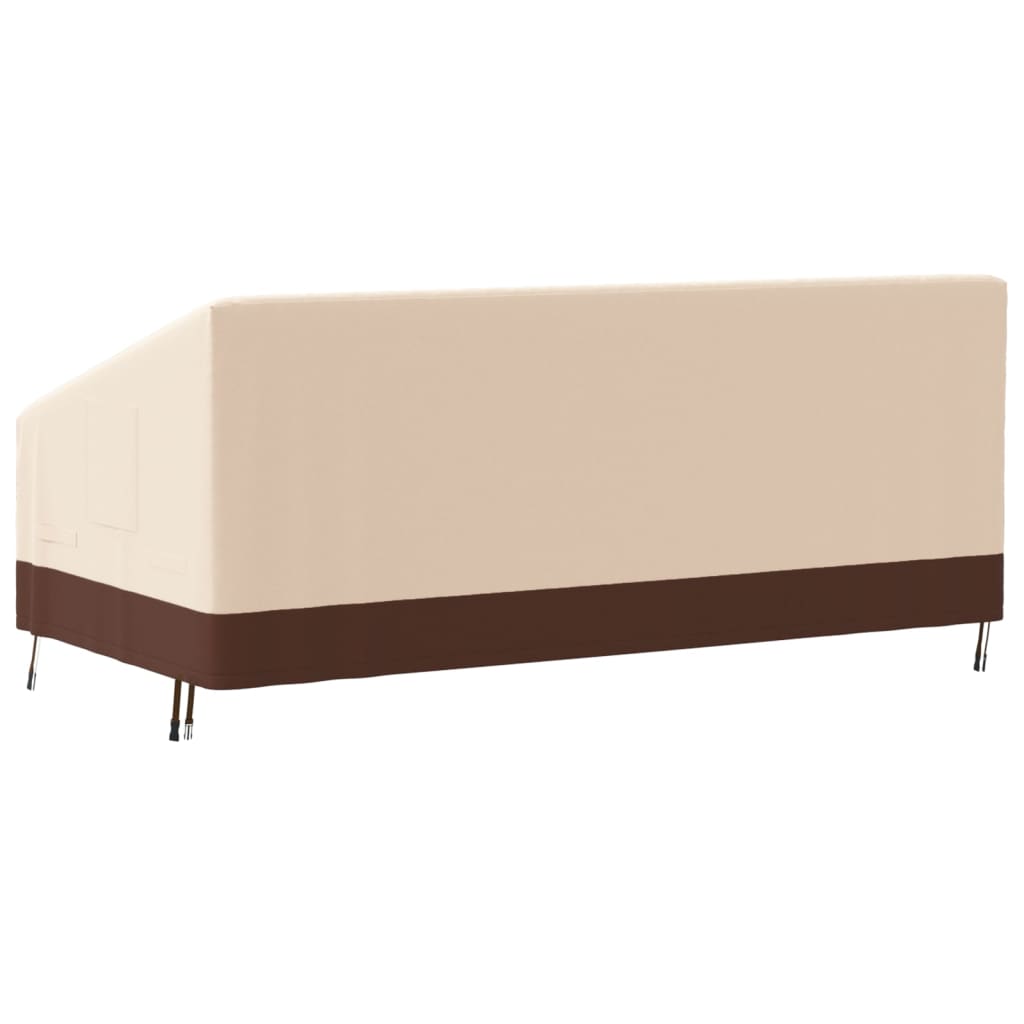 vidaXL Cubierta de banco de 3 plazas Oxford 600D beige 198x97x48/74 cm