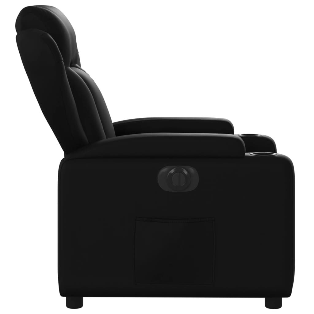 vidaXL Sillón reclinable eléctrico de cuero sintético negro