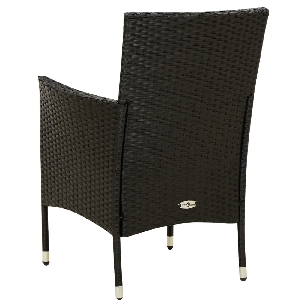 vidaXL Set comedor de jardín 9 piezas y cojines ratán sintético negro