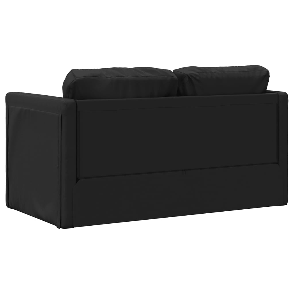 vidaXL Sofá cama de suelo 2 en 1 cuero sintético negro 112x174x55 cm