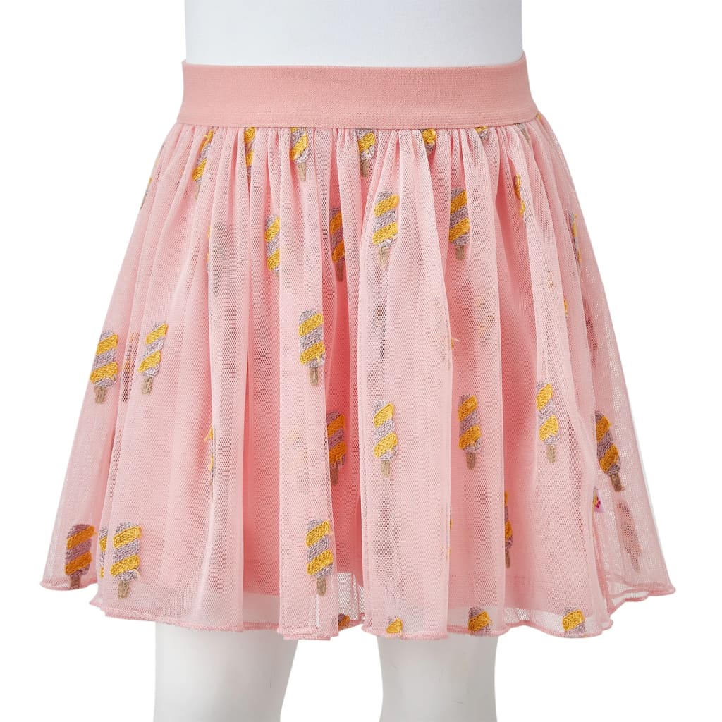 Falda infantil con tul rosa claro 128