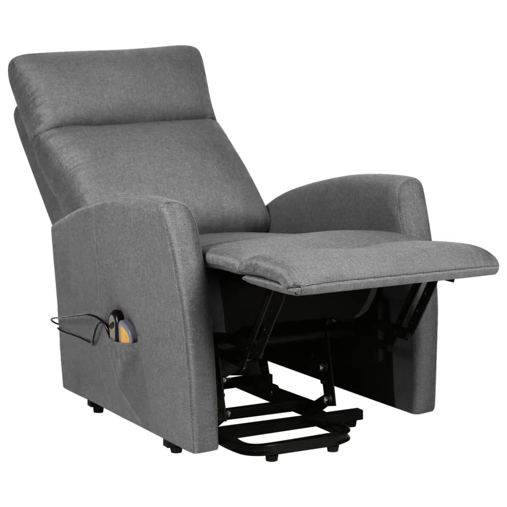 vidaXL Sillón de masaje elevable tela gris claro