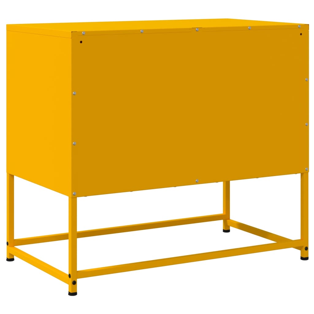 vidaXL Mueble para TV de acero amarillo mostaza 68,5x39x60,5 cm