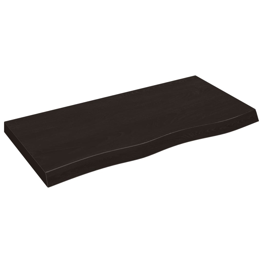 vidaXL Tablero mesa madera roble tratada marrón oscuro 100x50x(2-6) cm