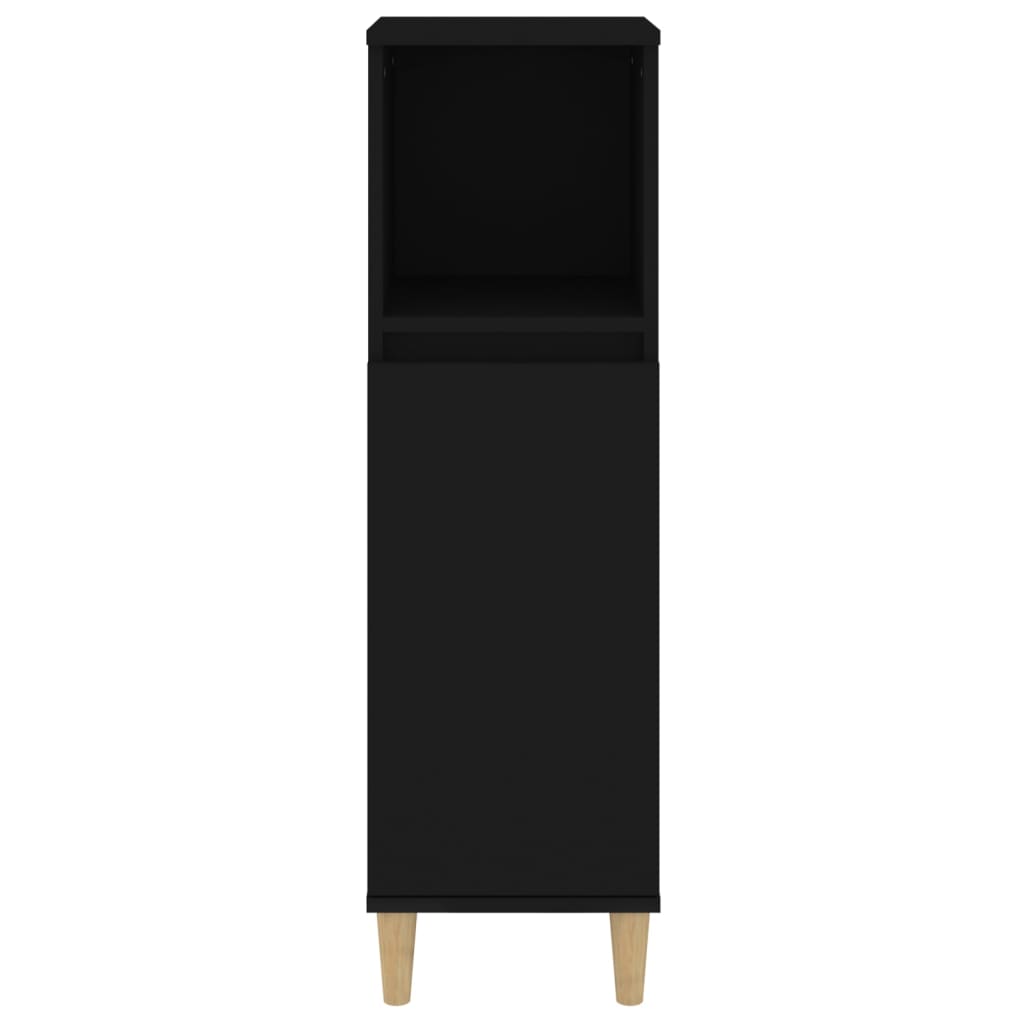 vidaXL Armario de baño madera contrachapada negro 30x30x100 cm