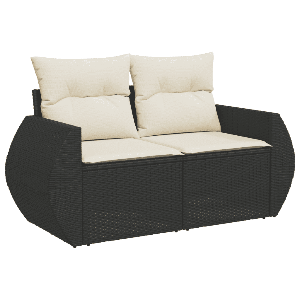 vidaXL Set de muebles de jardín 5 pzas y cojines ratán sintético negro