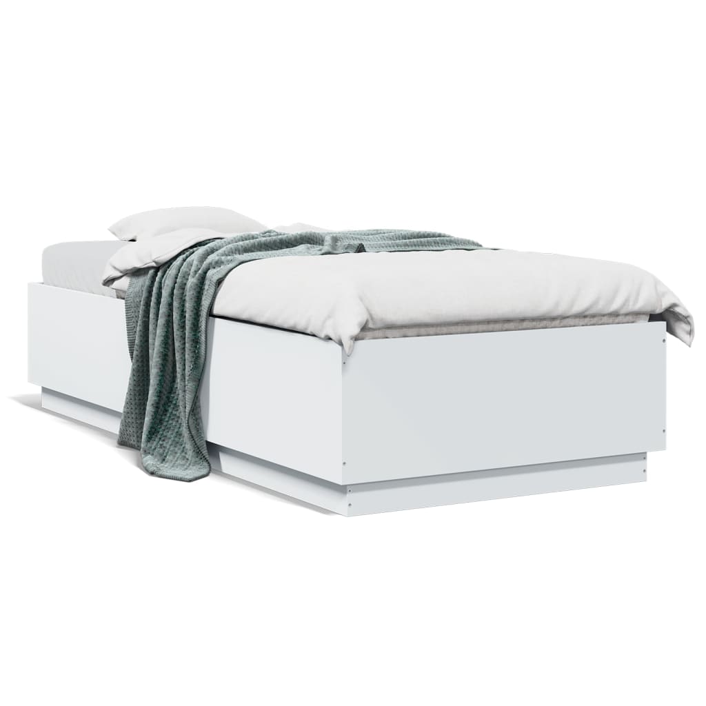 vidaXL Estructura de cama madera de ingeniería blanca 100x200 cm