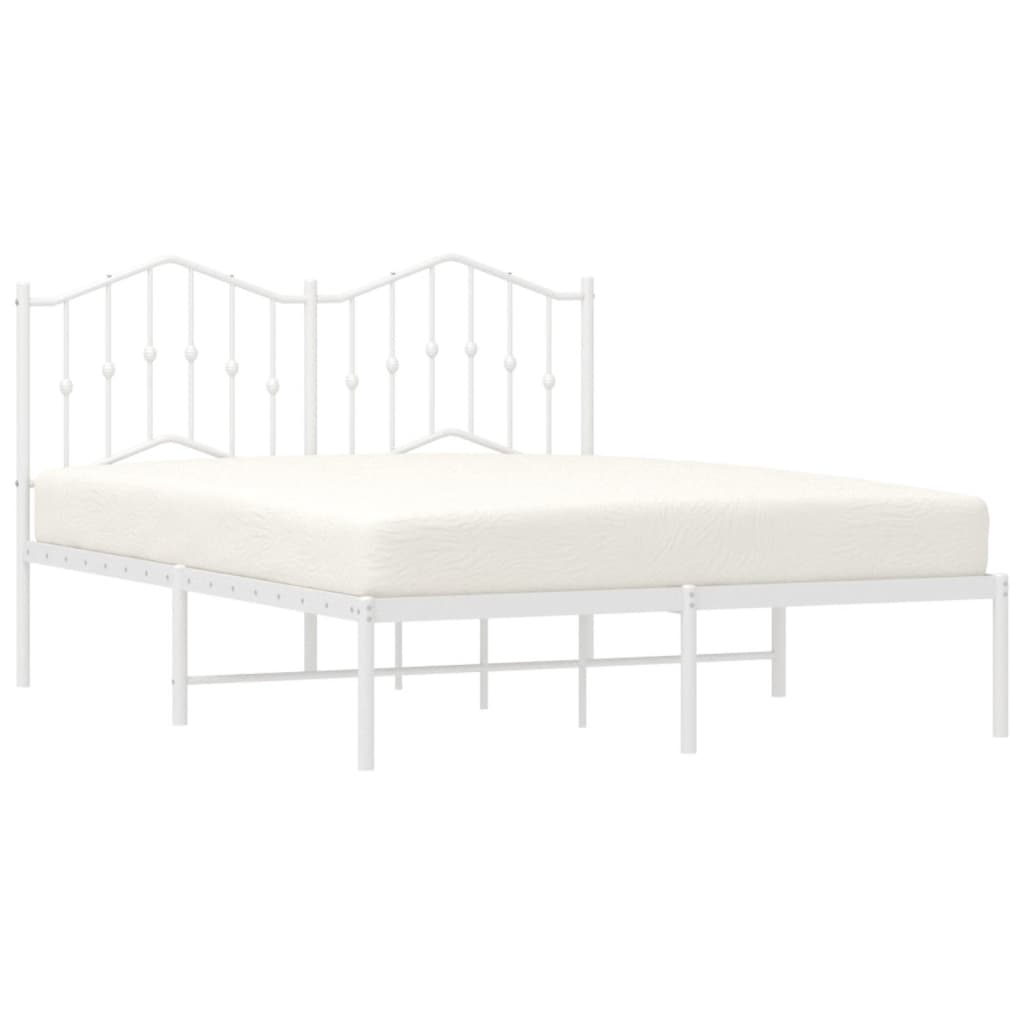 vidaXL Estructura cama sin colchón con cabecero metal blanco 150x200cm