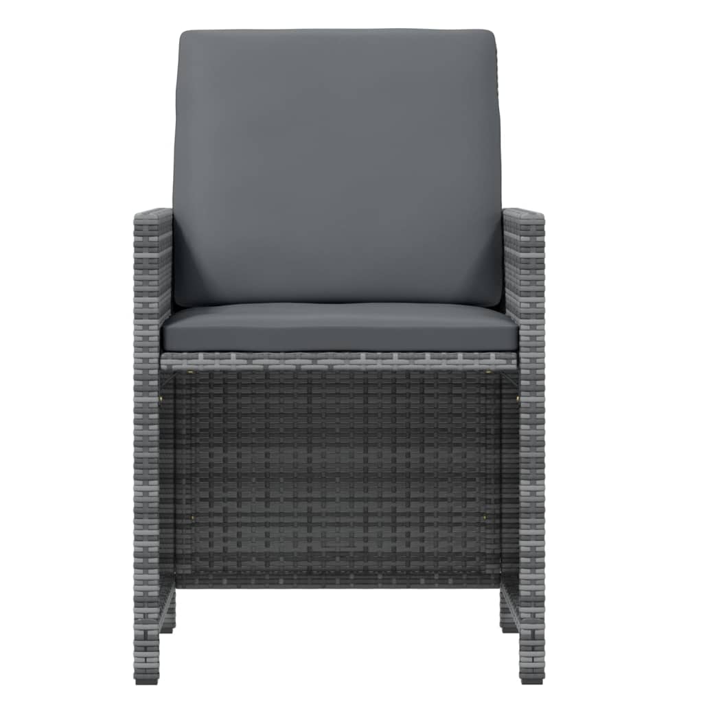 vidaXL Set de comedor jardín 21 pzas con cojines ratán sintético gris