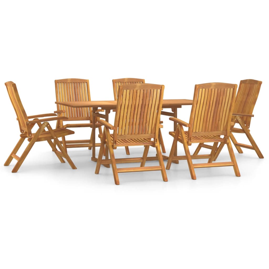 vidaXL Juego de comedor de jardín 7 piezas madera maciza de teca