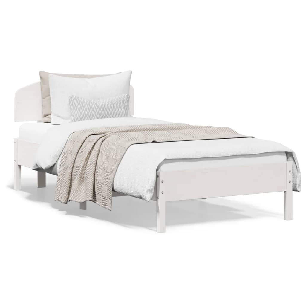 vidaXL Estructura de cama sin colchón madera de pino blanca 90x200 cm