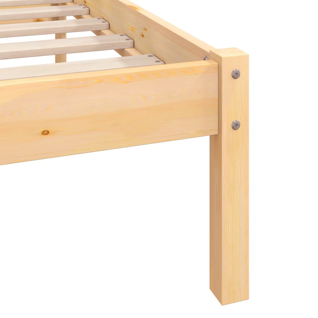 vidaXL Estructura de cama madera maciza de pino 135x190 cm