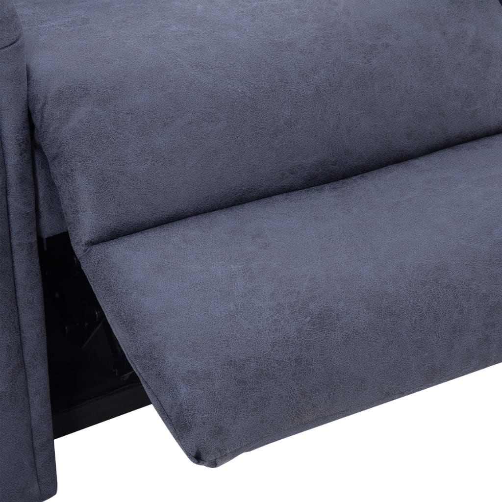 vidaXL Sillón reclinable de cuero de ante artificial gris