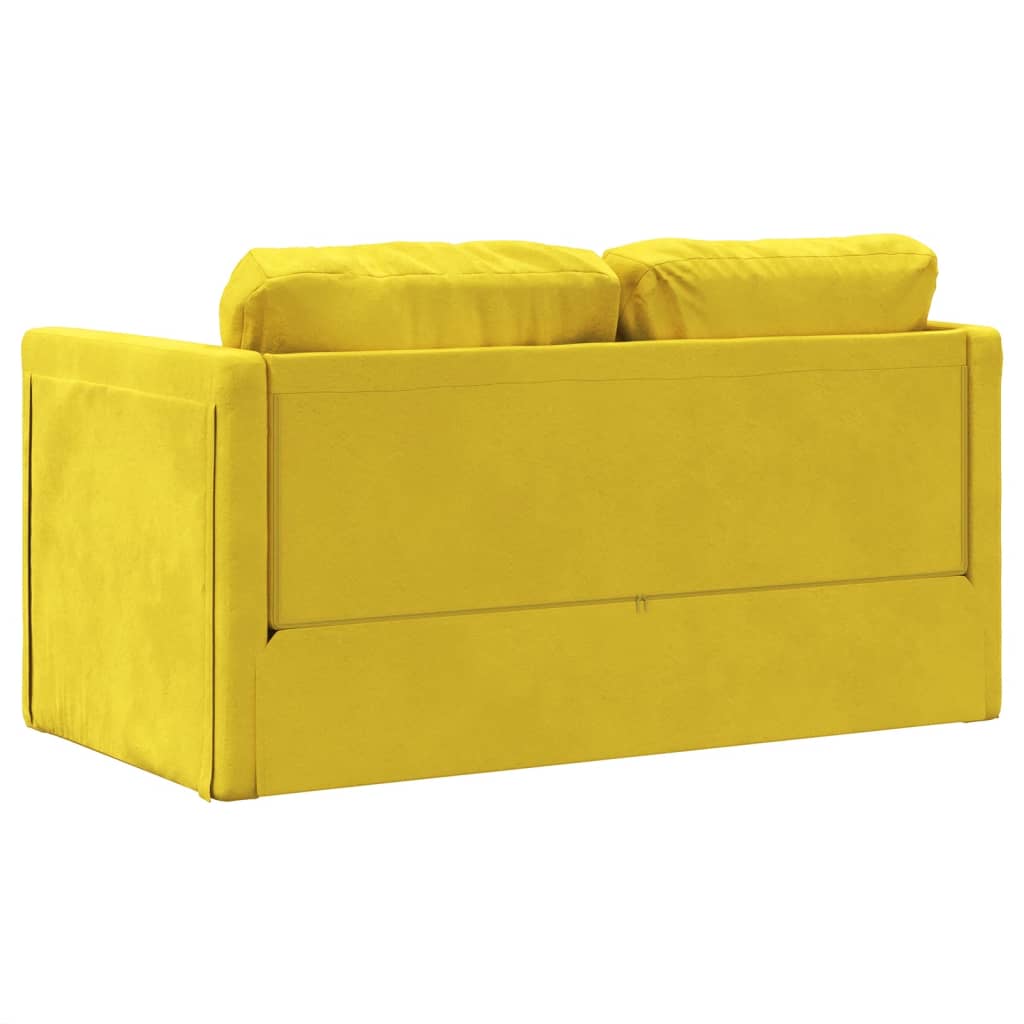 vidaXL Sofá cama suelo 2 en 1 terciopelo amarillo oscuro 122x204x55 cm