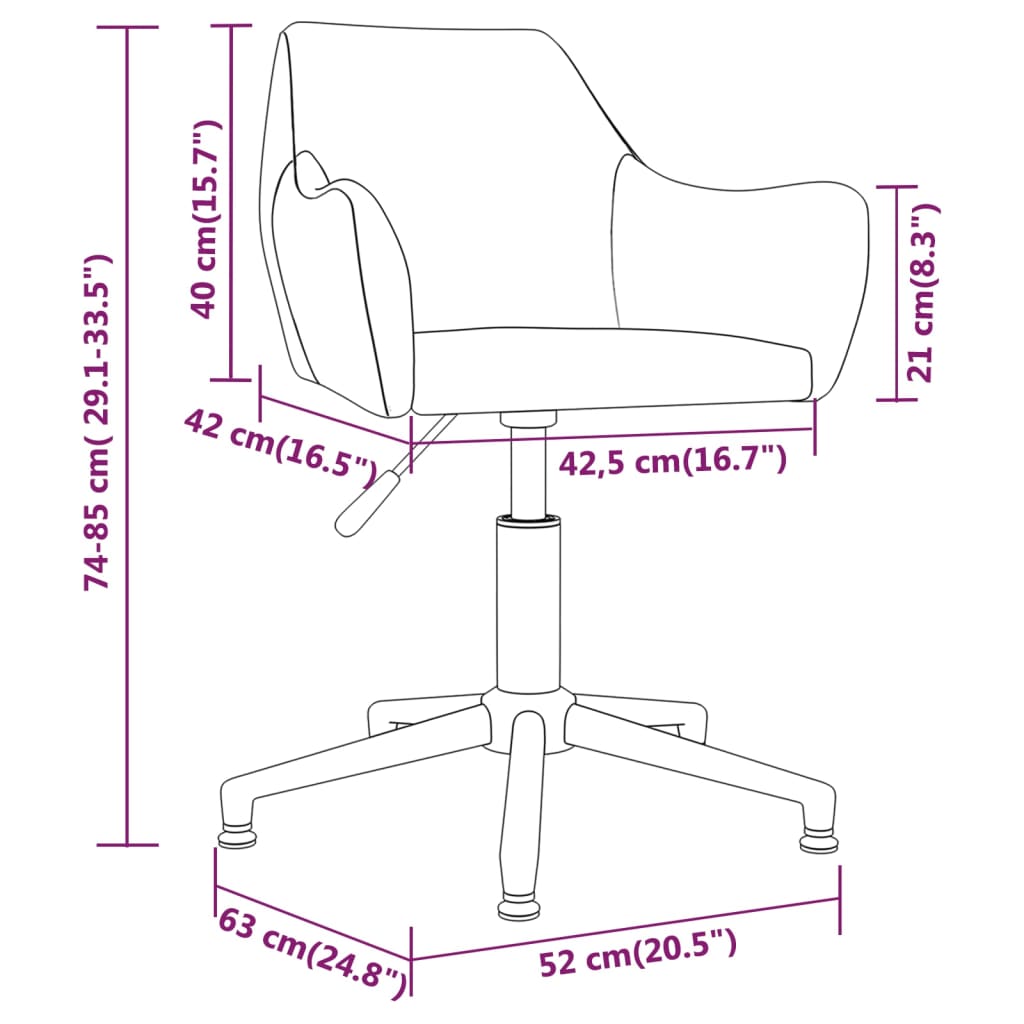 vidaXL Sillas de comedor giratorias 6 unidades terciopelo gris oscuro