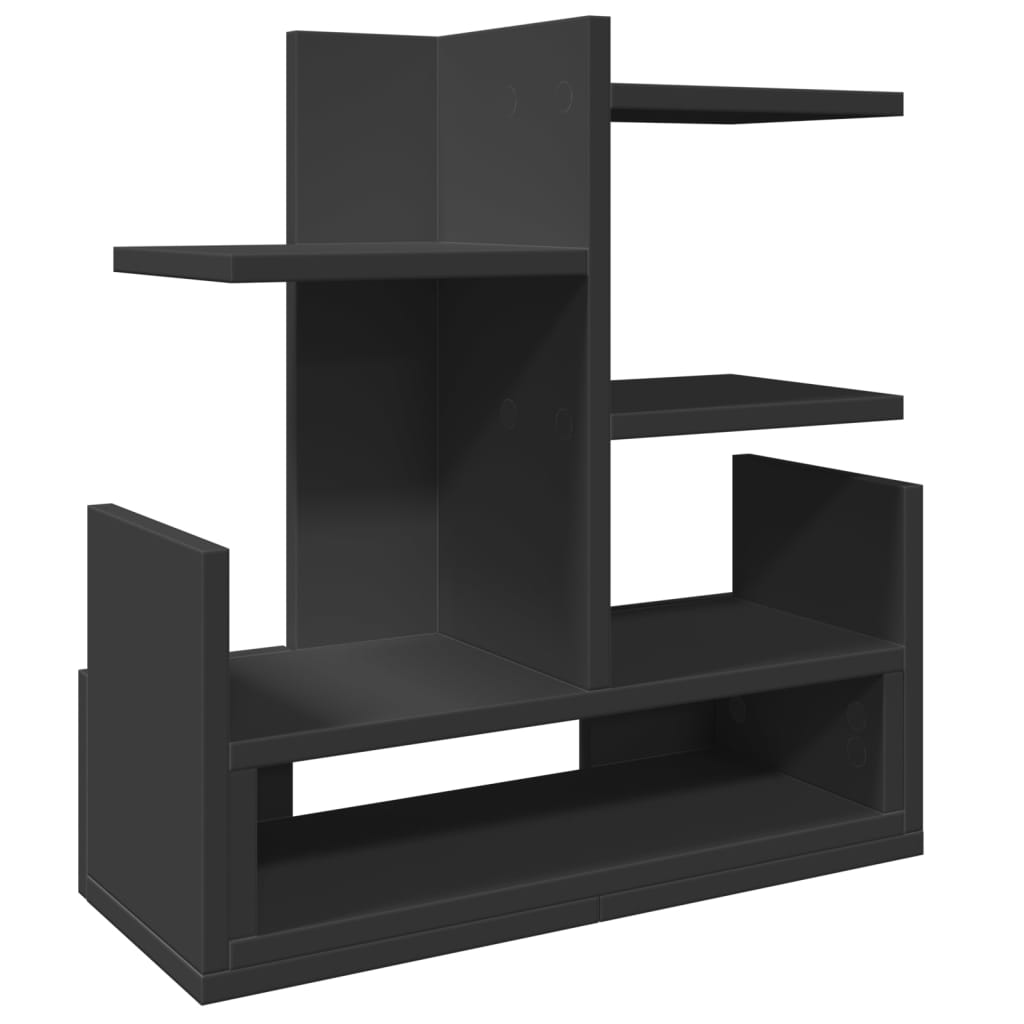 vidaXL Organizador de escritorio madera ingeniería negro 49x20x52,5 cm