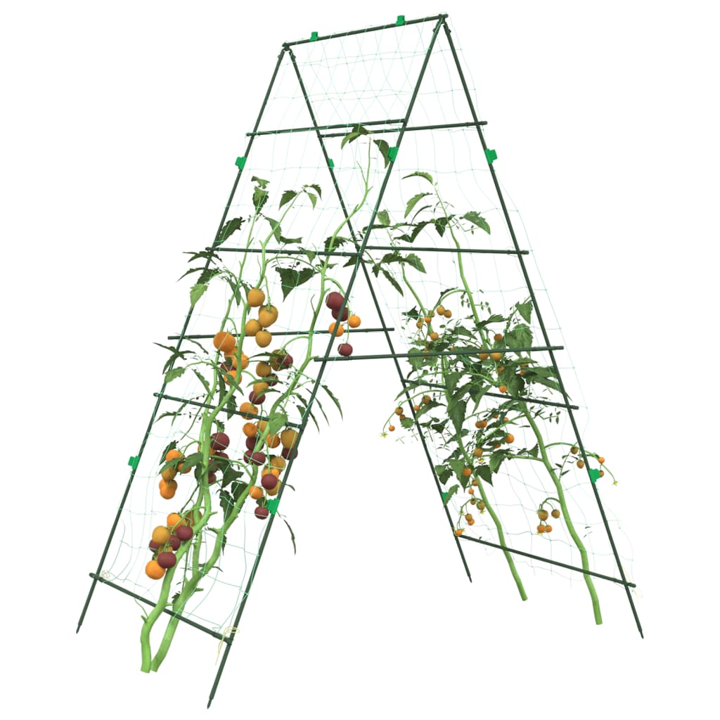 vidaXL Enrejados de jardín plantas trepadoras forma A 4 unidades acero