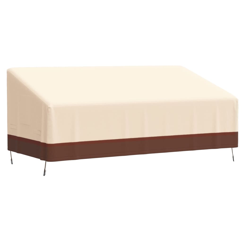 vidaXL Cubierta de banco de 3 plazas Oxford 600D beige 198x97x48/74 cm