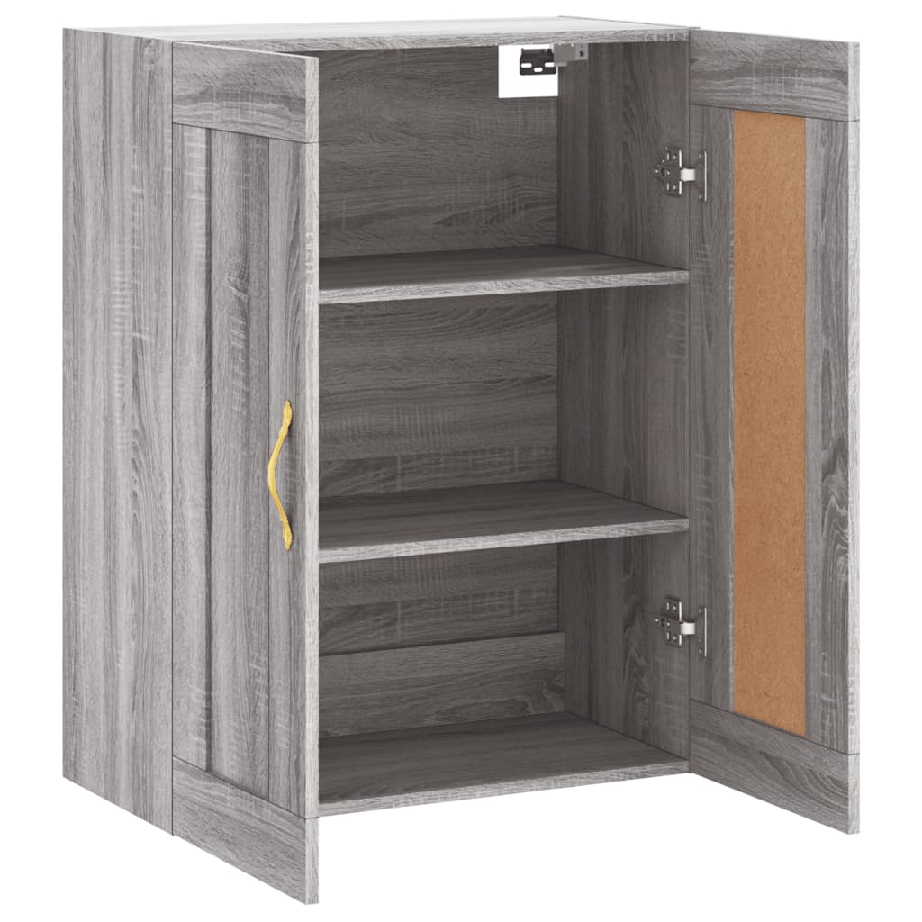 vidaXL Armario de pared madera ingeniería gris Sonoma 69,5x34x90 cm