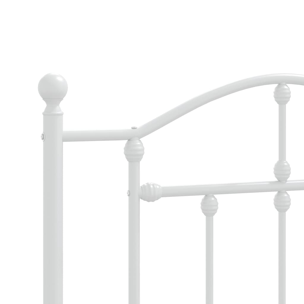 vidaXL Estructura de cama de metal con cabecero blanco 75x190 cm