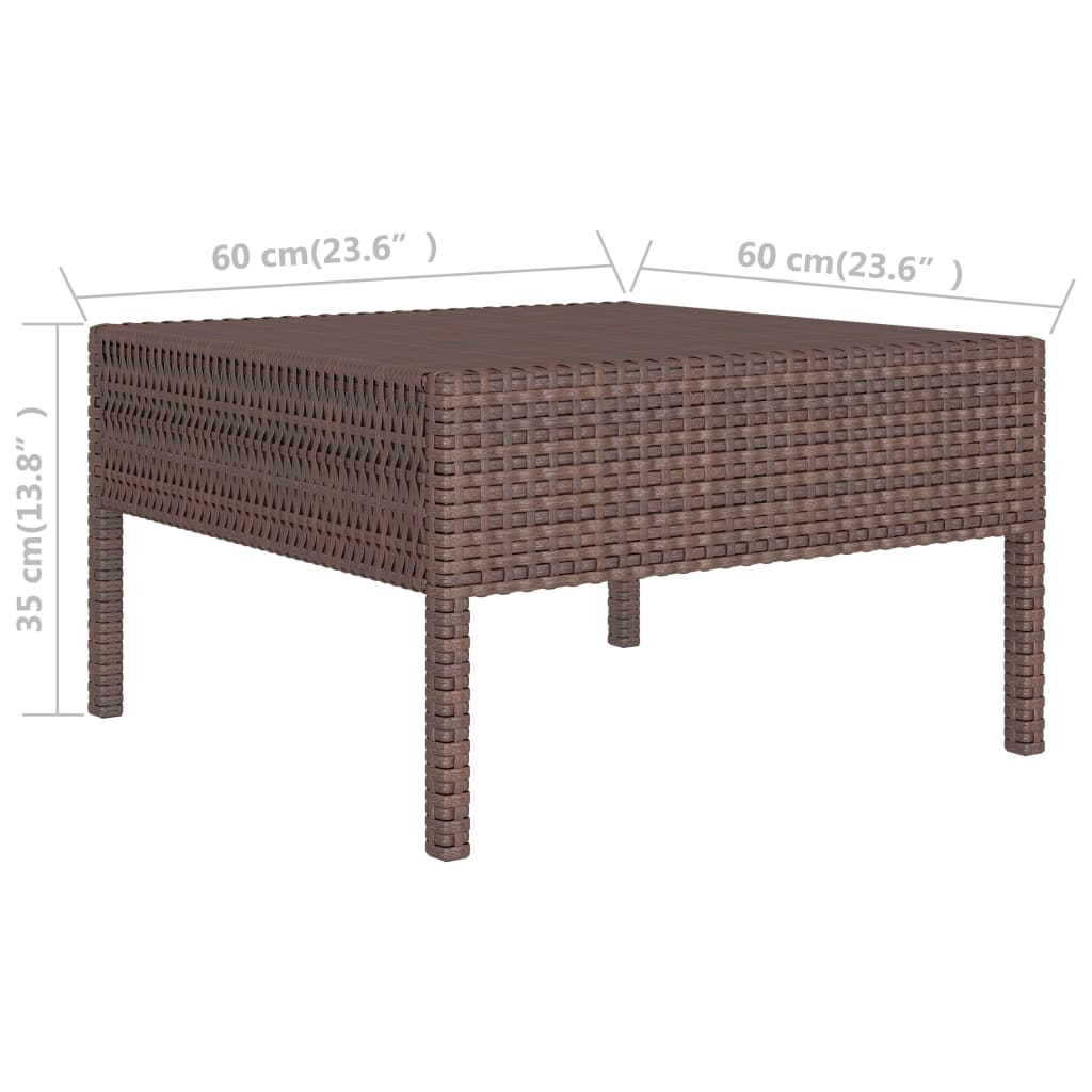 vidaXL Set muebles de jardín 6 pzas y cojines ratán sintético marrón