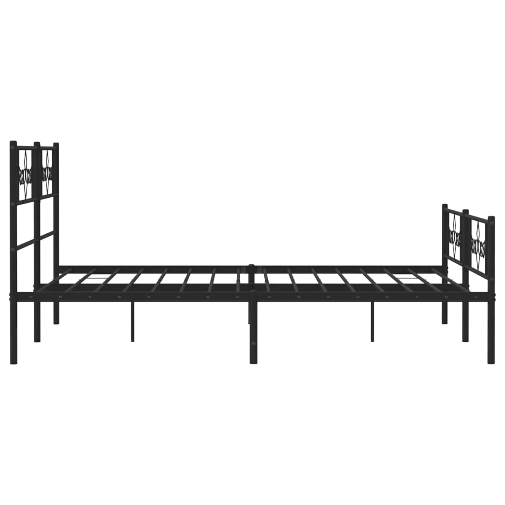 vidaXL Estructura cama sin colchón con estribo metal negro 120x200 cm