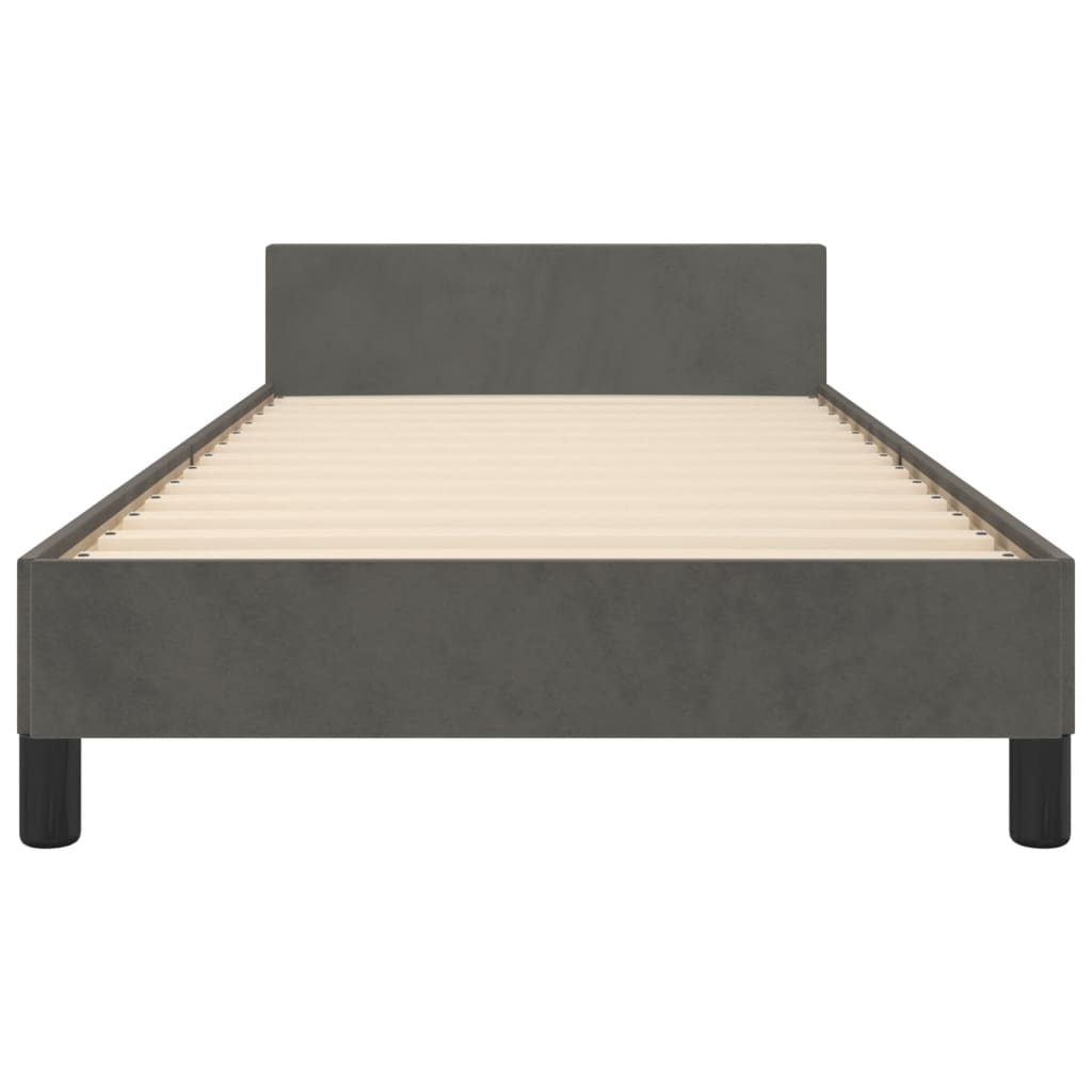 vidaXL Estructura cama con cabecero terciopelo gris oscuro 100x200 cm