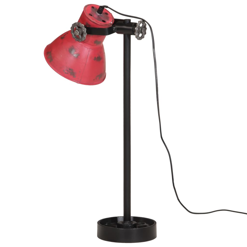 vidaXL Lámpara de escritorio rojo desgastado 25 W E27 15x15x55 cm