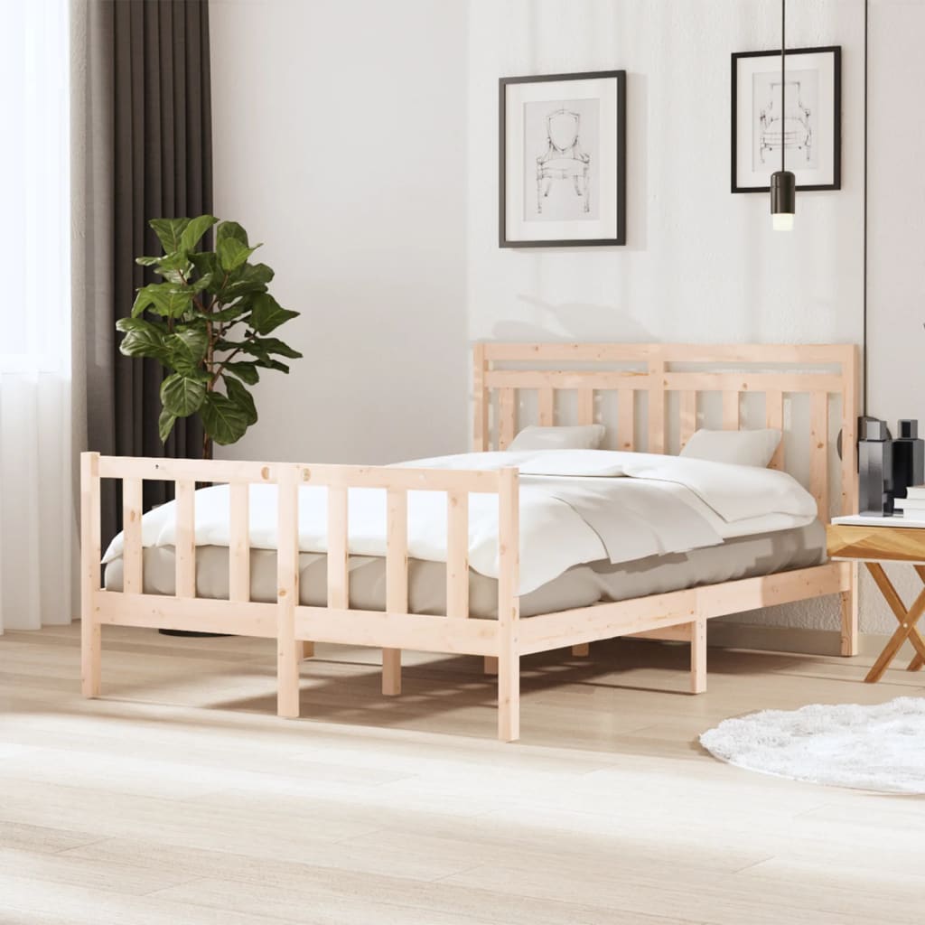 vidaXL Estructura de cama de madera maciza 140x200 cm