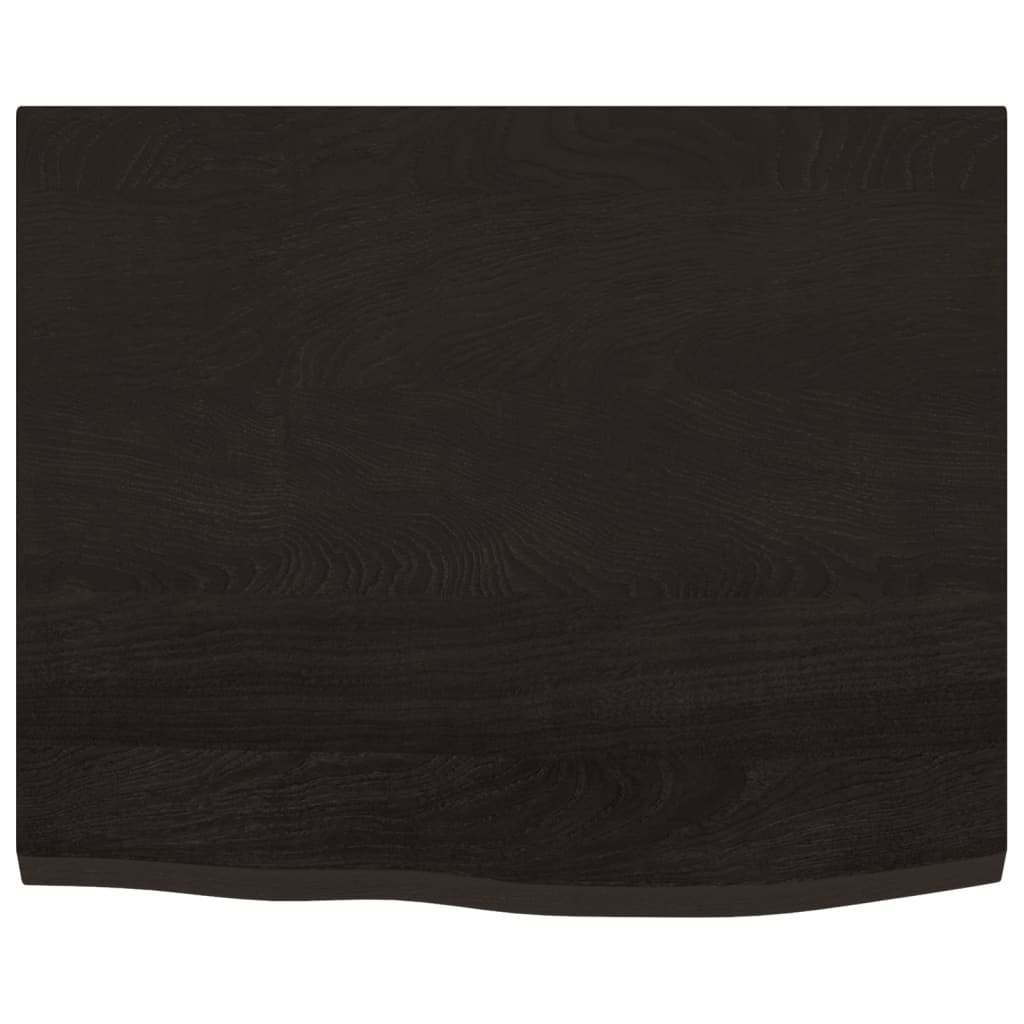 vidaXL Encimera baño madera maciza tratada marrón oscuro 60x50x2 cm