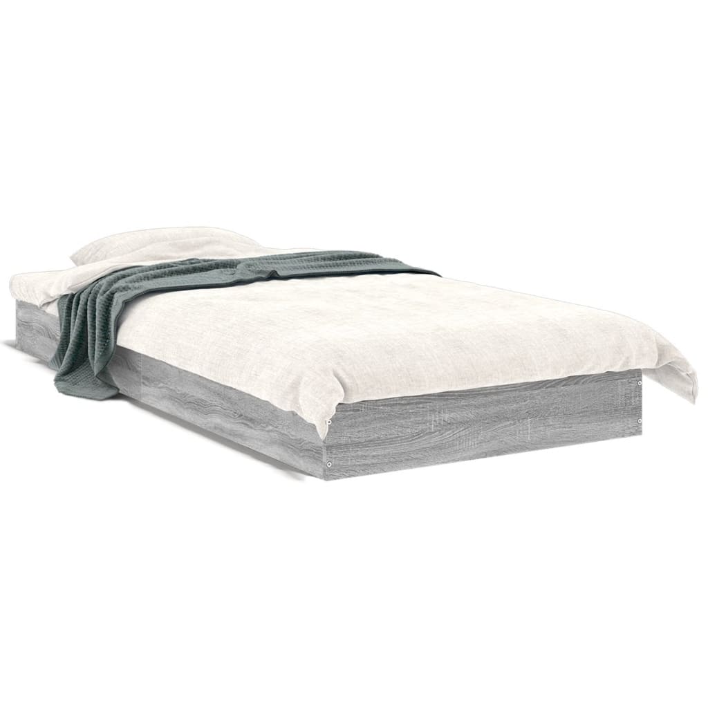 vidaXL Estructura de cama madera de ingeniería gris Sonoma 75x190 cm