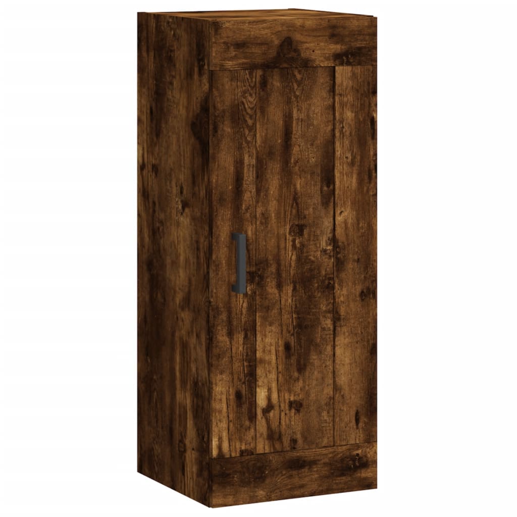 vidaXL Aparador de madera contrachapada roble ahumado 34,5x34x180 cm