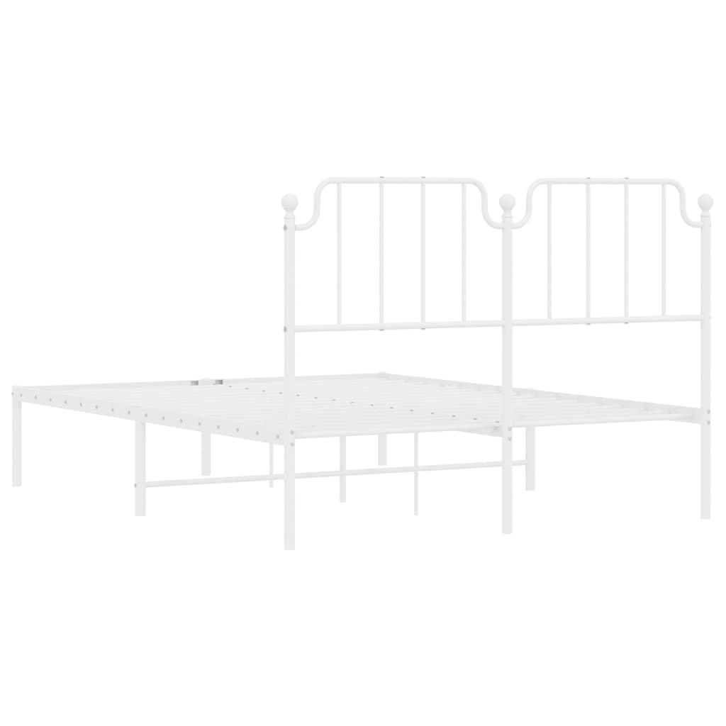 vidaXL Estructura cama sin colchón con cabecero metal blanco 140x190cm