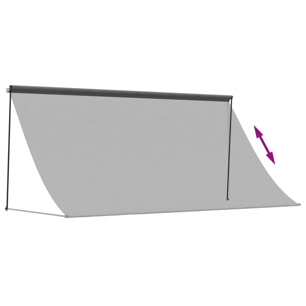 vidaXL Toldo retráctil de tela y acero gris antracita 300x150 cm