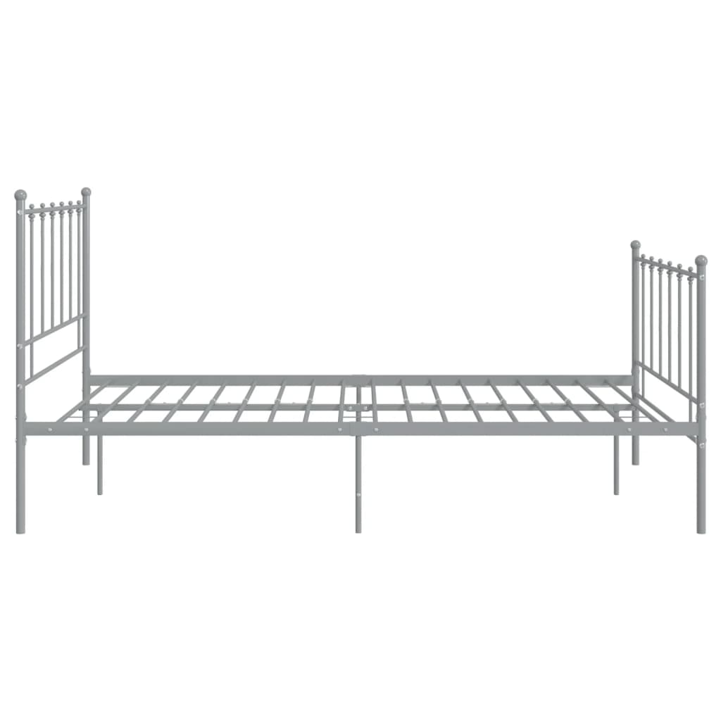 vidaXL Estructura de cama sin colchón metal gris 120x200 cm