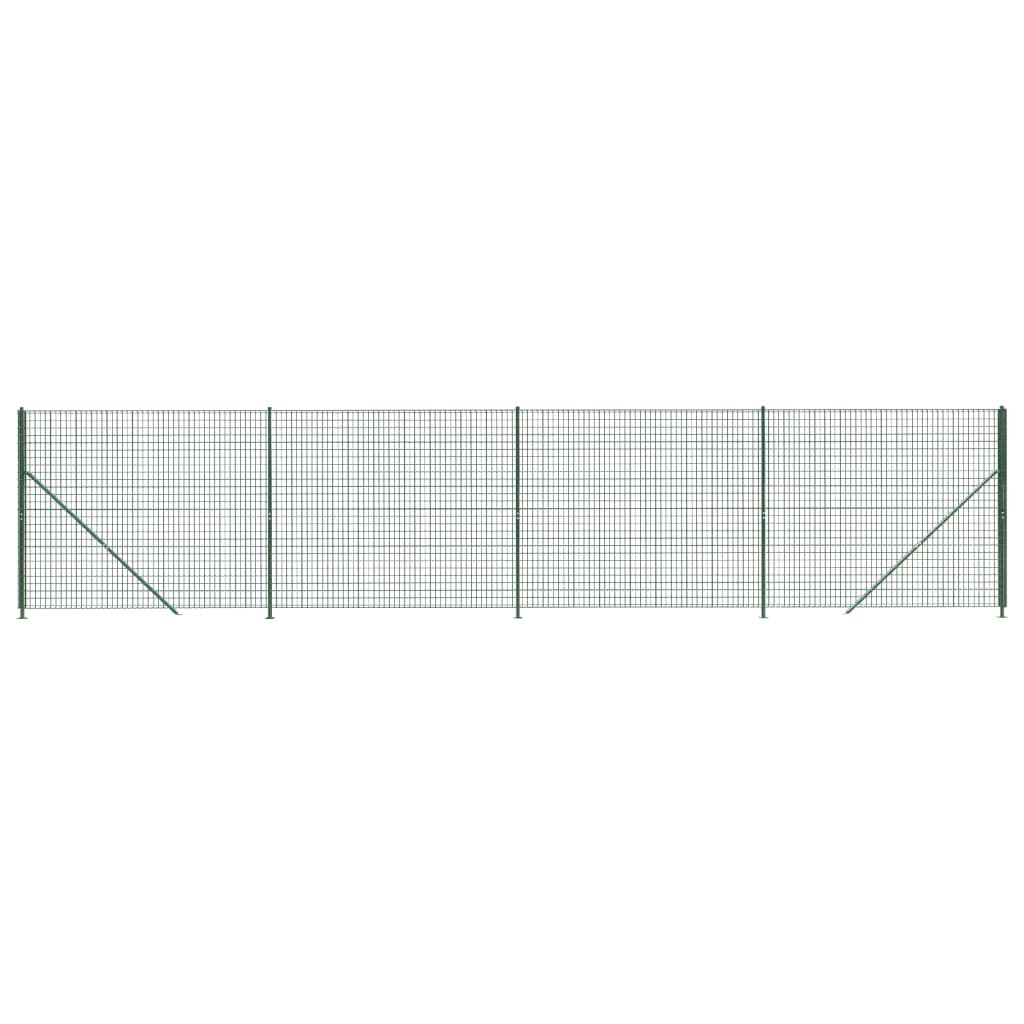 vidaXL Cerca de alambre con brida verde 2x10 m