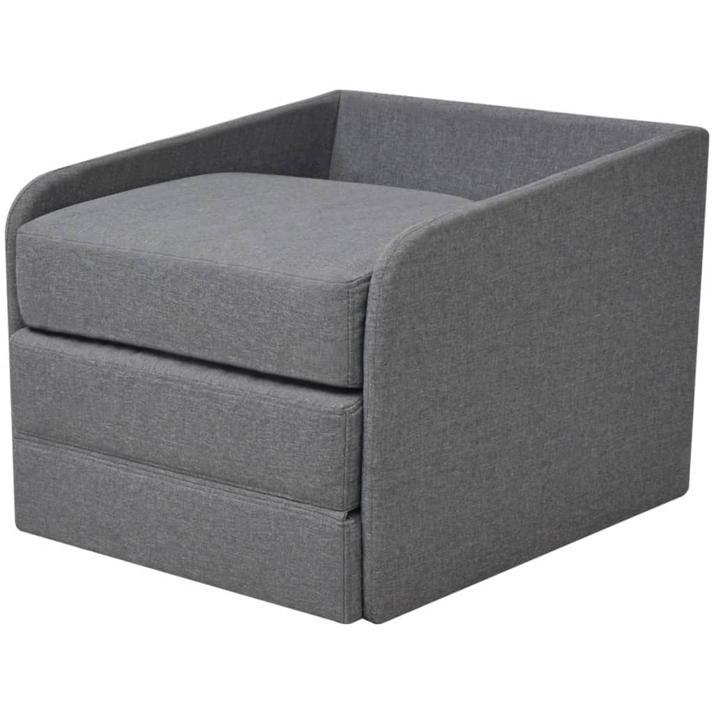 vidaXL Sillón convertible tela gris claro