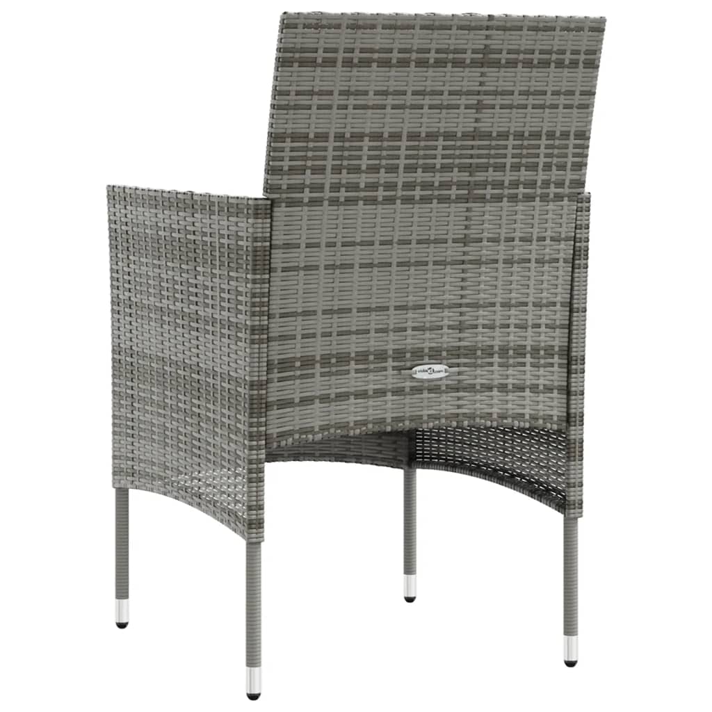 vidaXL Set de muebles de jardín 16 pzas y cojines ratán sintético gris