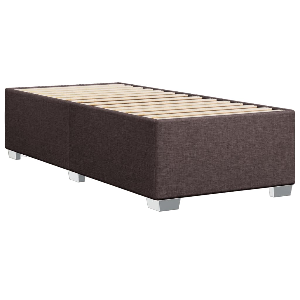 vidaXL Cama box spring con colchón tela marrón oscuro 100x200 cm