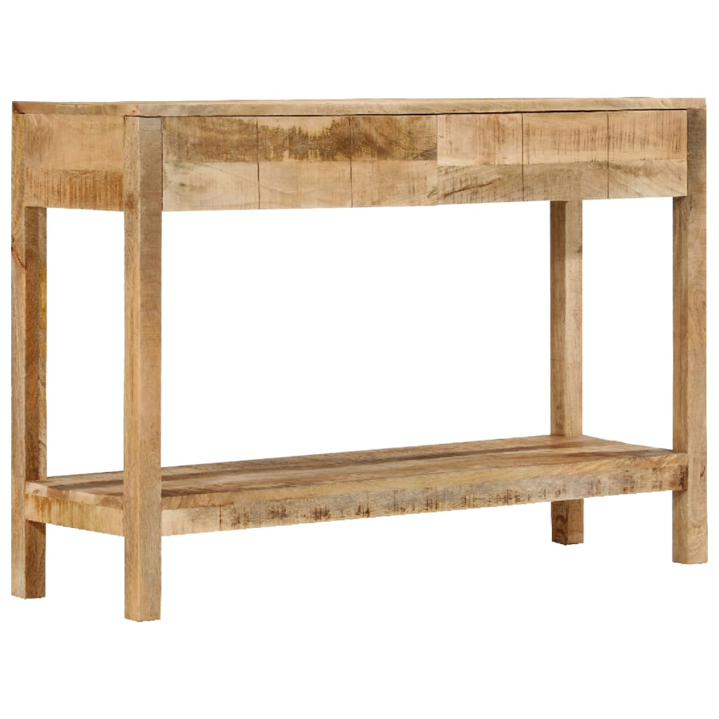 vidaXL Mesa consola con 2 cajones madera maciza de mango 110x35x75 cm