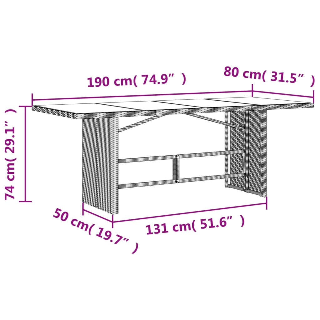 vidaXL Set de comedor de jardín 9 pzas y cojines ratán sintético negro